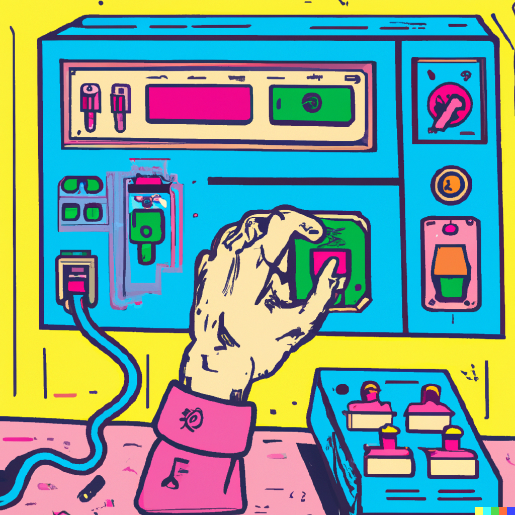 dalle-2022-11-15-16.27.19---hand-changes-plugs-and-turn-off-switches-in-big-computer-linear-illustration-80ies-colours.png